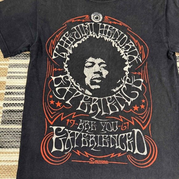 Zion Rootswear Mens Jimi Hendrix Experienced Poster T-Shirt Crewneck Black Small - Picture 2 of 10